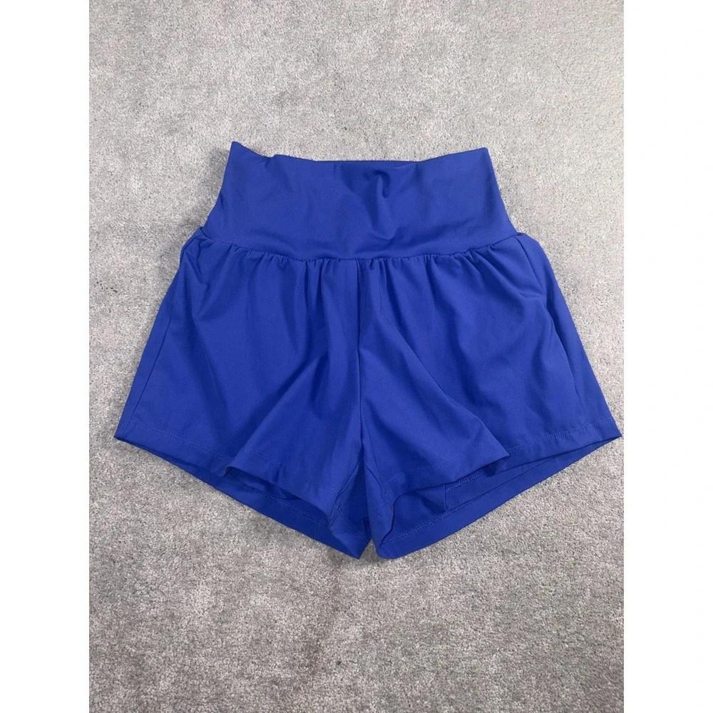 Halara SoftlyZero Airy Super High Waist 2-in-1 Yoga Shorts 3''  Blue